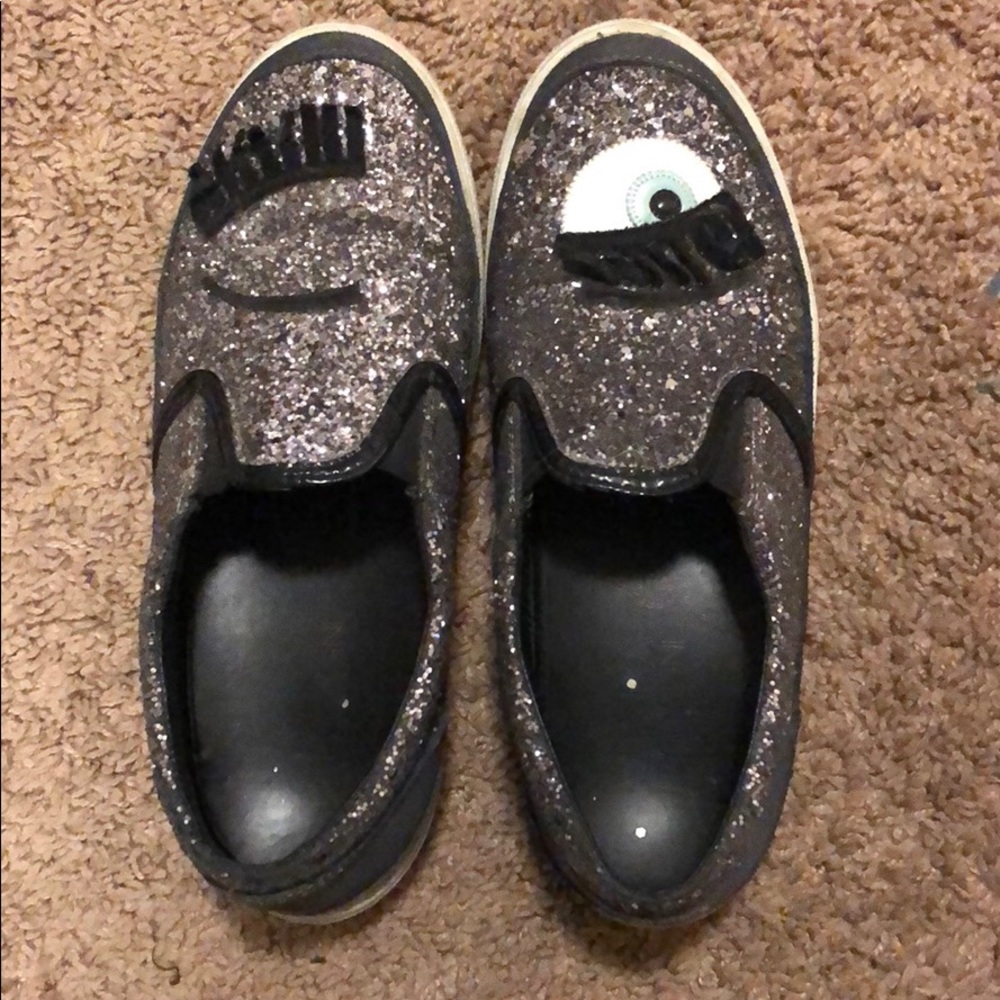 Glitter eyelash sneaker